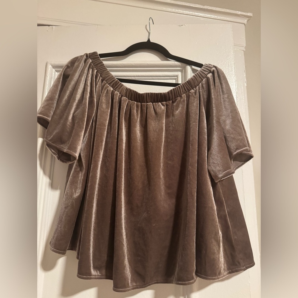 Brown/grey Velvet Top Size Medium